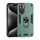 For OPPO Reno11 Global Shockproof Metal Ring Holder Phone Case(Green) - 1