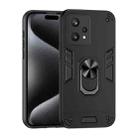 For Realme 9 Pro Shockproof Metal Ring Holder Phone Case(Black) - 1