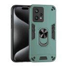 For Realme 9 Pro Shockproof Metal Ring Holder Phone Case(Green) - 1