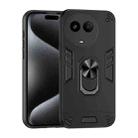 For Realme 11 5G Shockproof Metal Ring Holder Phone Case(Black) - 1