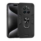 For Realme 12 Pro+ Shockproof Metal Ring Holder Phone Case(Black) - 1