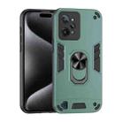 For Realme C31 Shockproof Metal Ring Holder Phone Case(Green) - 1