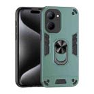 For Realme C33 Shockproof Metal Ring Holder Phone Case(Green) - 1