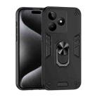 For Realme C53 Shockproof Metal Ring Holder Phone Case(Black) - 1