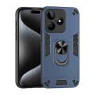 For Realme C53 Shockproof Metal Ring Holder Phone Case(Blue) - 1