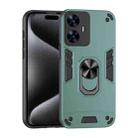 For Realme C55 Shockproof Metal Ring Holder Phone Case(Green) - 1