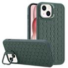 For iPhone 15 Honeycomb Radiating Lens Holder TPU Phone Case(Green) - 1