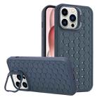 For iPhone 13 Pro Max Honeycomb Radiating Lens Holder TPU Phone Case(Blue) - 1