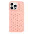 For iPhone 13 Pro Honeycomb Radiating Lens Holder TPU Phone Case(Pink) - 5
