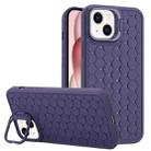 For iPhone 13 Honeycomb Radiating Lens Holder TPU Phone Case(Purple) - 1