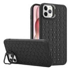 For iPhone 12 Pro Max Honeycomb Radiating Lens Holder TPU Phone Case(Black) - 1