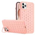 For iPhone 12 Pro Max Honeycomb Radiating Lens Holder TPU Phone Case(Pink) - 1