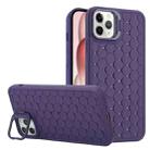 For iPhone 11 Pro Max Honeycomb Radiating Lens Holder TPU Phone Case(Purple) - 1