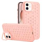 For iPhone 11 Honeycomb Radiating Lens Holder TPU Phone Case(Pink) - 1
