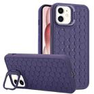 For iPhone 11 Honeycomb Radiating Lens Holder TPU Phone Case(Purple) - 1