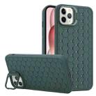 For iPhone 11 Pro Honeycomb Radiating Lens Holder TPU Phone Case(Green) - 1