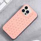 For iPhone 16 Pro Max Honeycomb Radiating Lens Holder TPU Phone Case(Pink) - 2