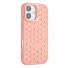 For iPhone 16 Plus Honeycomb Radiating Lens Holder TPU Phone Case(Pink) - 3