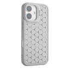 For iPhone 16 Plus Honeycomb Radiating Lens Holder TPU Phone Case(Grey) - 3