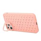 For iPhone 12 Pro Max Honeycomb Radiating Holder TPU Phone Case with Lanyard(Pink) - 3