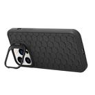 For iPhone 16 Pro Max Honeycomb Radiating Holder TPU Phone Case with Lanyard(Black) - 3