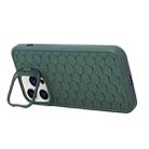 For iPhone 16 Pro Max Honeycomb Radiating Holder TPU Phone Case with Lanyard(Green) - 3