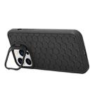 For iPhone 16 Pro Honeycomb Radiating Holder TPU Phone Case with Lanyard(Black) - 3