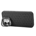 For iPhone 16 Plus Honeycomb Radiating Holder TPU Phone Case with Lanyard(Black) - 2