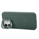 For iPhone 16 Plus Honeycomb Radiating Holder TPU Phone Case with Lanyard(Green) - 2