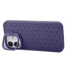 For iPhone 16 Plus Honeycomb Radiating Holder TPU Phone Case with Lanyard(Purple) - 2