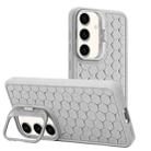For Samsung Galaxy A15 4G/5G Honeycomb Radiating Lens Holder TPU Phone Case(Grey) - 1