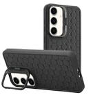 For Samsung Galaxy A24 5G Honeycomb Radiating Lens Holder TPU Phone Case(Black) - 1