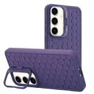 For Samsung Galaxy A34 5G Honeycomb Radiating Lens Holder TPU Phone Case(Purple) - 1
