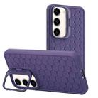 For Samsung Galaxy S23 5G Honeycomb Radiating Lens Holder TPU Phone Case(Purple) - 1