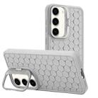 For Samsung Galaxy S23+ 5G Honeycomb Radiating Lens Holder TPU Phone Case(Grey) - 1