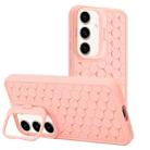 For Samsung Galaxy S23 FE 5G Honeycomb Radiating Lens Holder TPU Phone Case(Pink) - 1