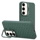 For Samsung Galaxy S23 FE 5G Honeycomb Radiating Lens Holder TPU Phone Case(Green) - 1