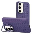 For Samsung Galaxy S24 5G Honeycomb Radiating Lens Holder TPU Phone Case(Purple) - 1