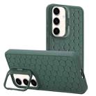 For Samsung Galaxy S24+ 5G Honeycomb Radiating Lens Holder TPU Phone Case(Green) - 1