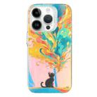 For iPhone 13 Pro Max Laser Cat PC Shockproof Phone Case(White) - 1