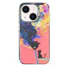 For iPhone 13 Laser Cat PC Shockproof Phone Case(Black) - 1