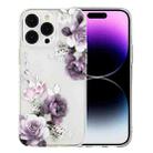 For iPhone 15 Pro Max Colorful Painting Pattern TPU Phone Case(Peony) - 1