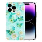 For iPhone 15 Pro Colorful Painting Pattern TPU Phone Case(Butterflies) - 1