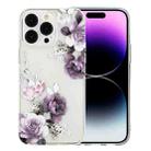 For iPhone 15 Pro Colorful Painting Pattern TPU Phone Case(Peony) - 1