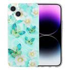 For iPhone 15 Plus Colorful Painting Pattern TPU Phone Case(Butterflies) - 1