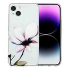 For iPhone 15 Colorful Painting Pattern TPU Phone Case(White Flowers) - 1