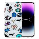 For iPhone 14 Plus Colorful Painting Pattern TPU Phone Case(Eye Monster) - 1