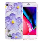 For iPhone SE 2022 / 2020 / 8 / 7 Colorful Painting Pattern TPU Phone Case(Purple Flowers) - 1