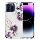 For iPhone 16 Pro Max Colorful Painting Pattern TPU Phone Case(Peony) - 1