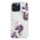 For iPhone 16 Pro Max Colorful Painting Pattern TPU Phone Case(Peony) - 3